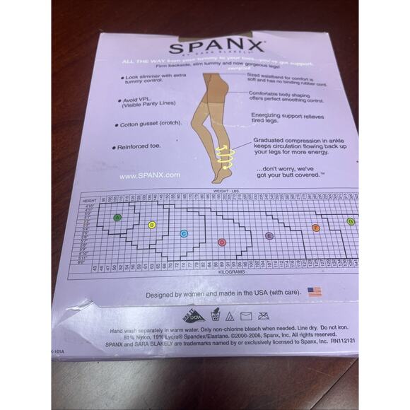 NEW Spanx Leg Support All the Way Pantyhose Size G Nude Made In USA - Picture 5 of 8